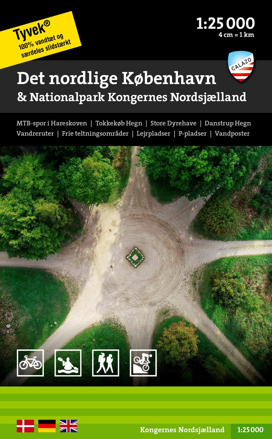 Carte de plein air - Det nordlige København & Nationalpark Kongernes Nordsjælland (Danemark) | Calazo carte pliée Calazo 