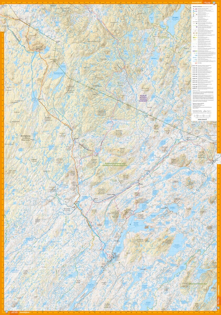 Carte de plein air - Kaldoaivin erämaa (Finlande) | Calazo carte pliée Calazo 