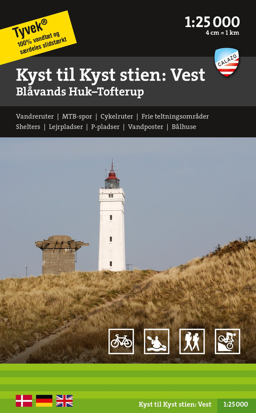 Carte de plein air - Kyst till Kyst Stien: Vest (Danemark) | Calazo carte pliée Calazo 