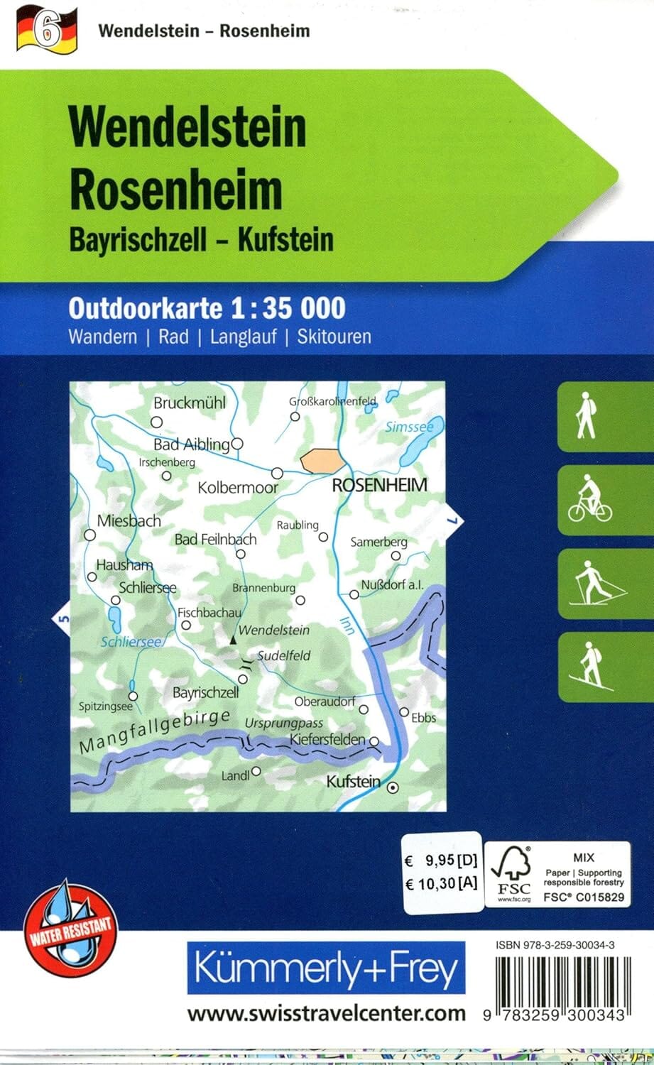 Carte de plein air n° WK.06 - Wendelstein, Rosenheim (Allemagne) | Kümmerly & Frey carte pliée Kümmerly & Frey 