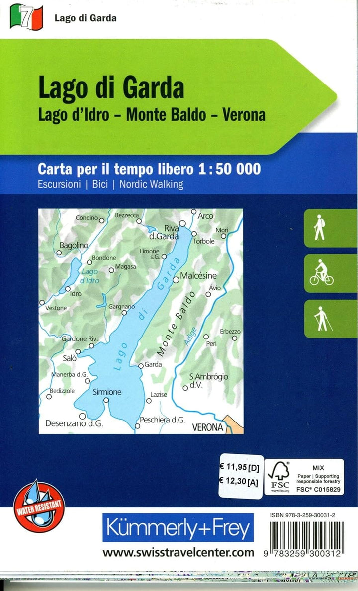 Carte de plein air n° WK.07 - Lac de Garde (Italie) | Kümmerly & Frey carte pliée Kümmerly & Frey 
