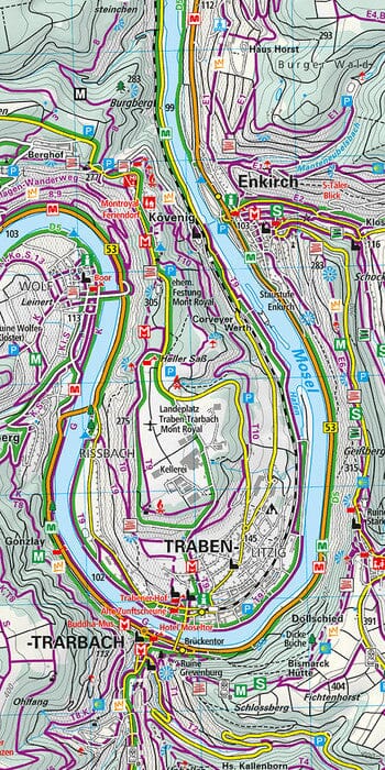 Carte de plein air n° WK.22 - Mittelmosel - Trier à Zell (Allemagne) | Kümmerly & Frey carte pliée Kümmerly & Frey 