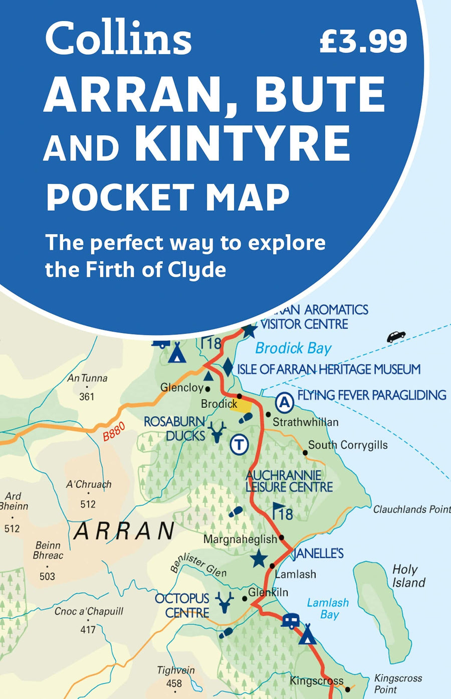 Carte de poche - Arran, Bute & Kintyre (Écosse) | Collins carte pliée Collins 