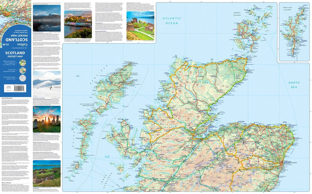 Carte de poche - Écosse | Collins carte pliée Collins 