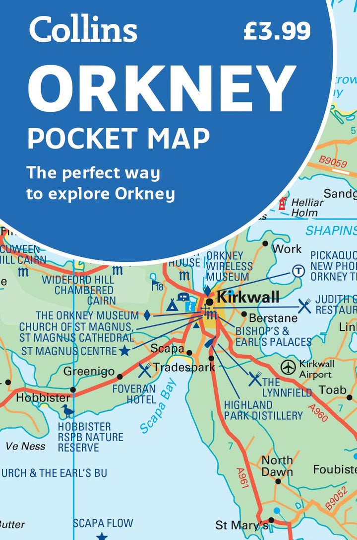 Carte de poche - Orkney (Écosse) | Collins carte pliée Collins 