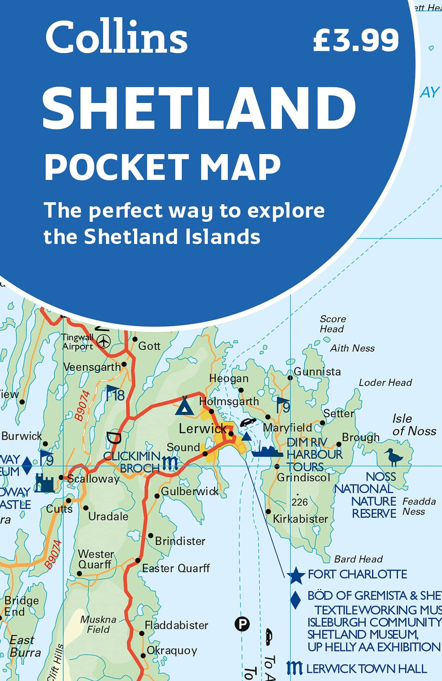 Carte de poche - Shetland | Collins carte pliée Collins 