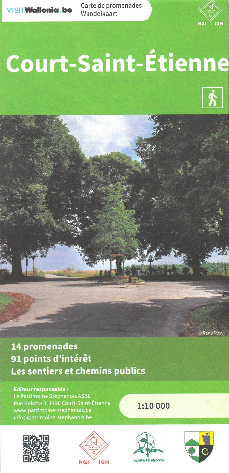Carte de promenades - Court-Saint-Etienne (Belgique) | NGI carte pliée IGN Belgique 