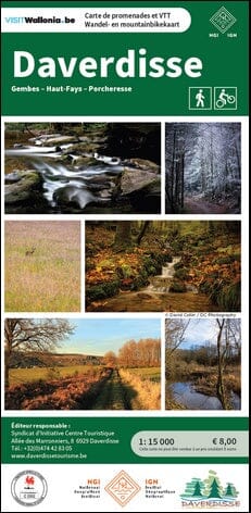 Carte de promenades et VTT - Daverdisse (Belgique) | NGI carte pliée IGN Belgique 