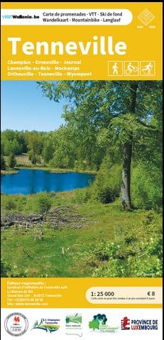 Carte de promenades et VTT - Tenneville (Belgique) | NGI carte de randonnée IGN Belgique 