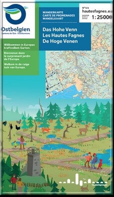 Carte de promenades - Hautes Fagnes (Belgique) | NGI carte pliée IGN Belgique 