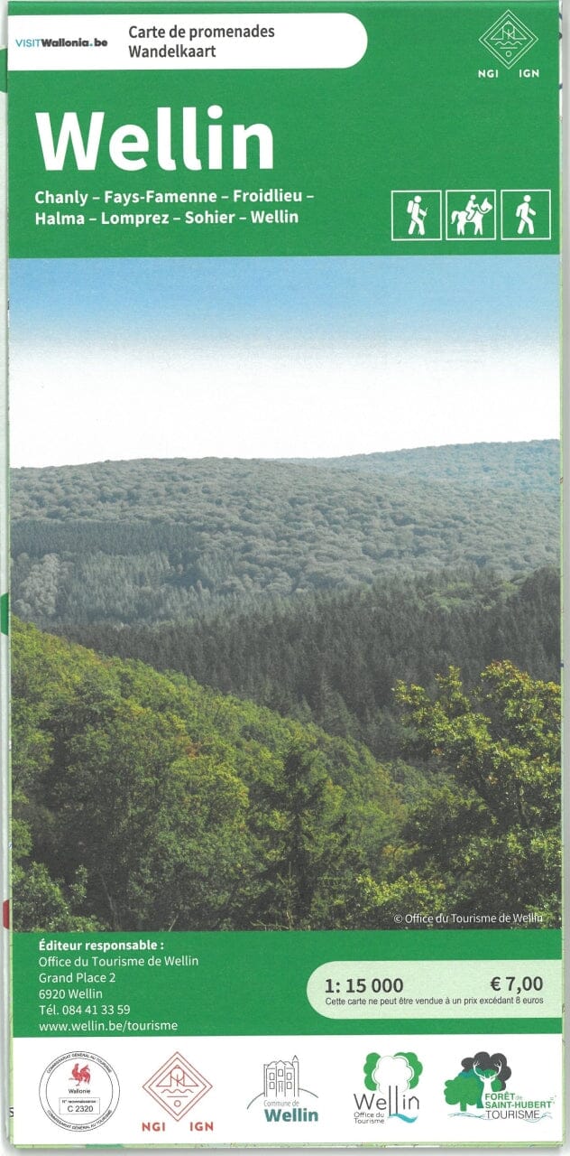 Carte de promenades - Wellin (Belgique) | NGI carte pliée IGN Belgique 