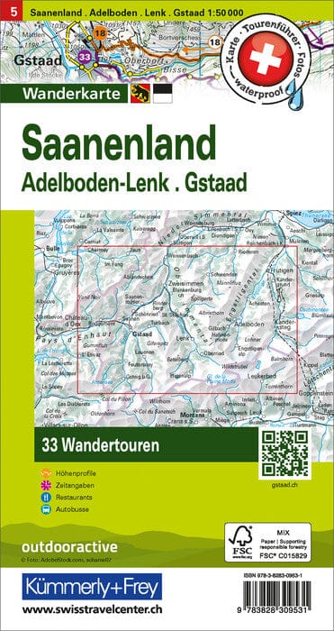 Carte de randonnée backcountry n° HKF.WK.05 - Saanenland, Adelboden-Lenk (Suisse) | Hallwag carte pliée Hallwag 