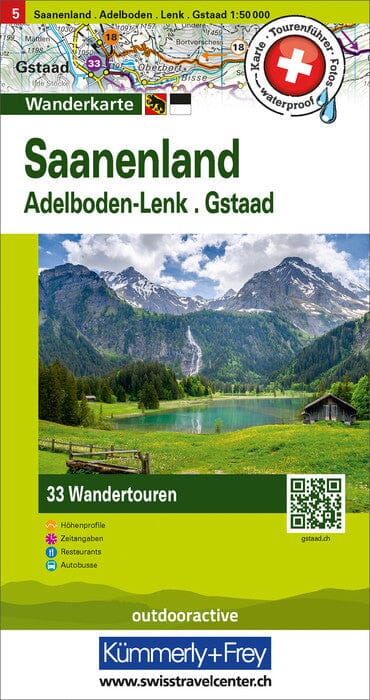 Carte de randonnée backcountry n° HKF.WK.05 - Saanenland, Adelboden-Lenk (Suisse) | Hallwag carte pliée Hallwag 