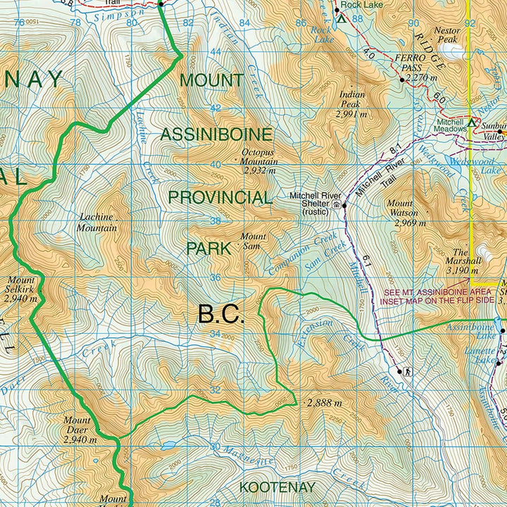 Carte de randonnée - Banff & Mount Assiniboine (Alberta, Canada) | Gem Trek carte pliée Gem Trek Publishing 