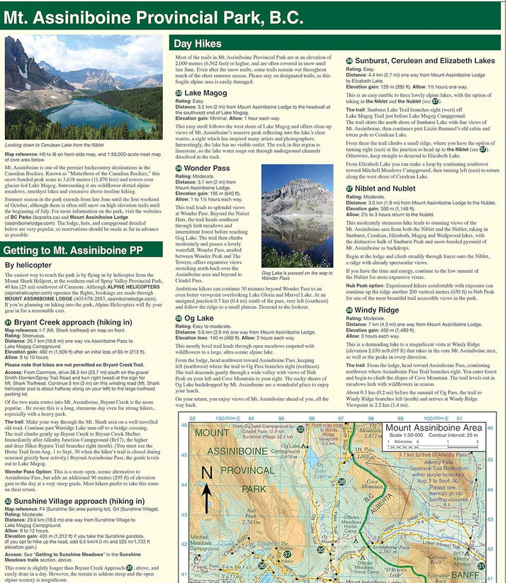 Carte de randonnée - Banff & Mount Assiniboine (Alberta, Canada) | Gem Trek carte pliée Gem Trek Publishing 