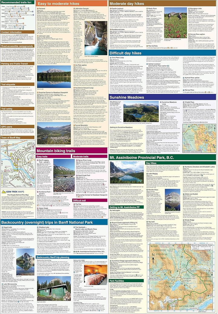 Carte de randonnée - Banff & Mount Assiniboine (Alberta, Canada) | Gem Trek carte pliée Gem Trek Publishing 