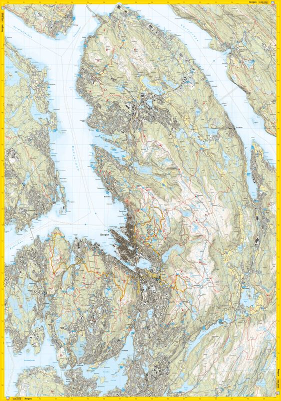 Carte de randonnée - Bergen & 7-fjellsturen - Stikart (Norvège) | Calazo carte pliée Calazo 