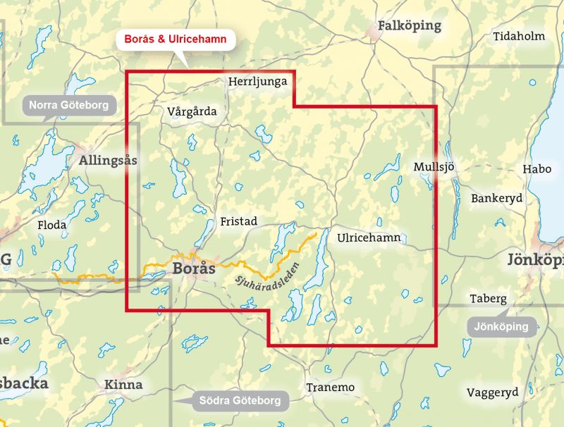 Carte de randonnée - Borås & Ulricehamn (Suède) | Calazo carte pliée Calazo 