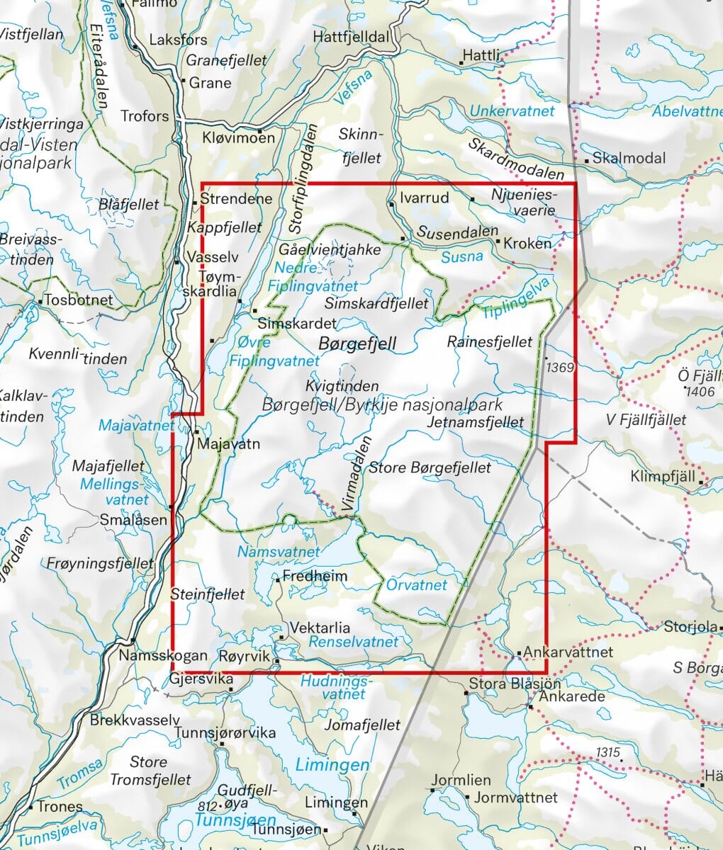 Carte de randonnée - Børgefjell (Norvège) | Calazo - 1/50 000 carte pliée Calazo 