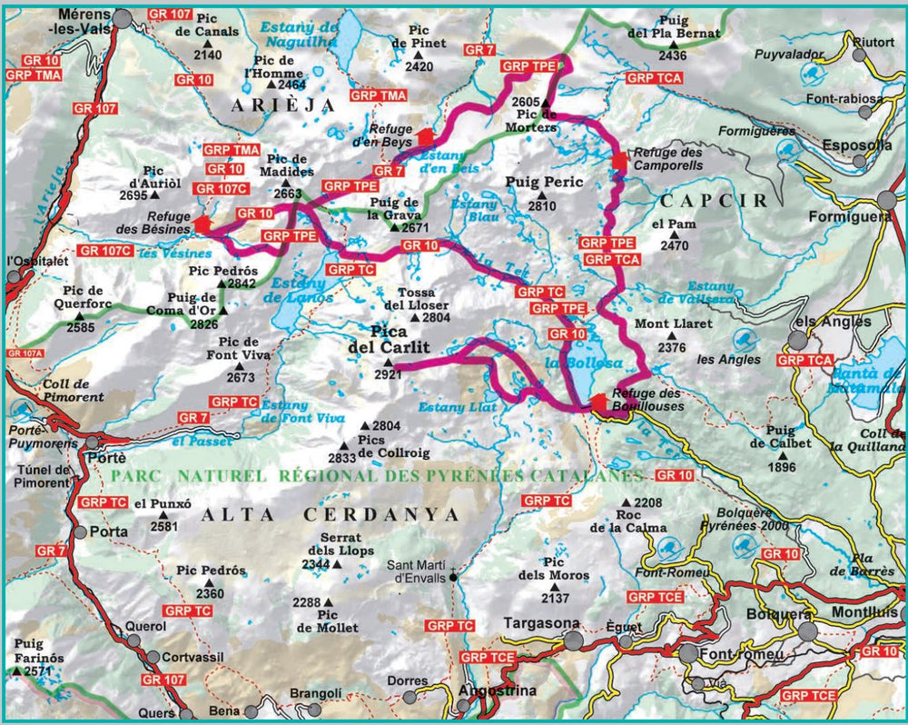 Carte de randonnée - Carlit 50 Estanys (Pyrénées Catalanes) | Alpina carte pliée Editorial Alpina 
