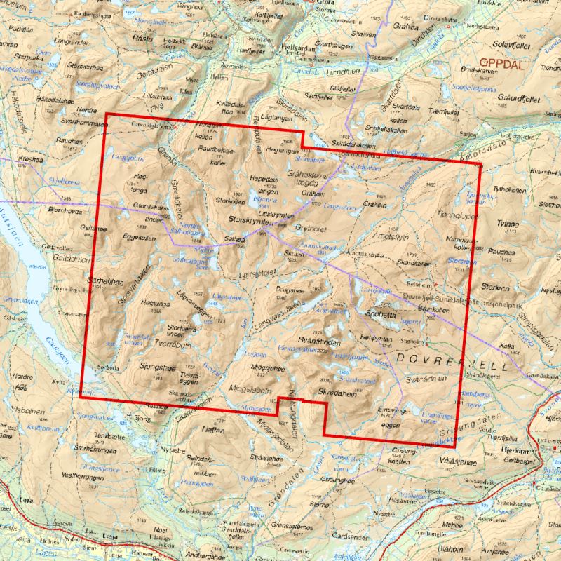 Carte de randonnée en montagne - Dovrefjell: Snøhetta (Norvège) | Calazo - Høyfjellskart carte pliée Calazo 