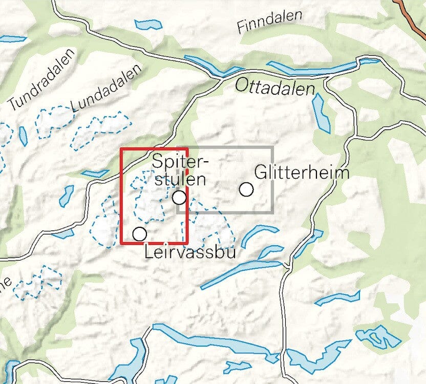 Carte de randonnée en montagne - Galdhøpiggen (Norvège) | Calazo - Høyfjellskart carte pliée Calazo 