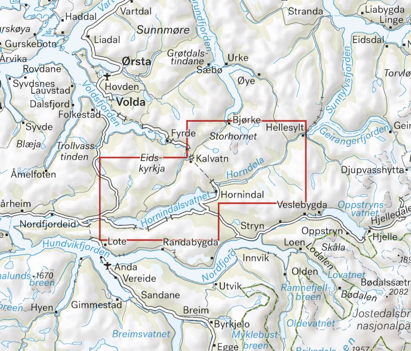 Carte de randonnée en montagne - Hornindal (Norvège) | Calazo - Høyfjellskart carte pliée Calazo 