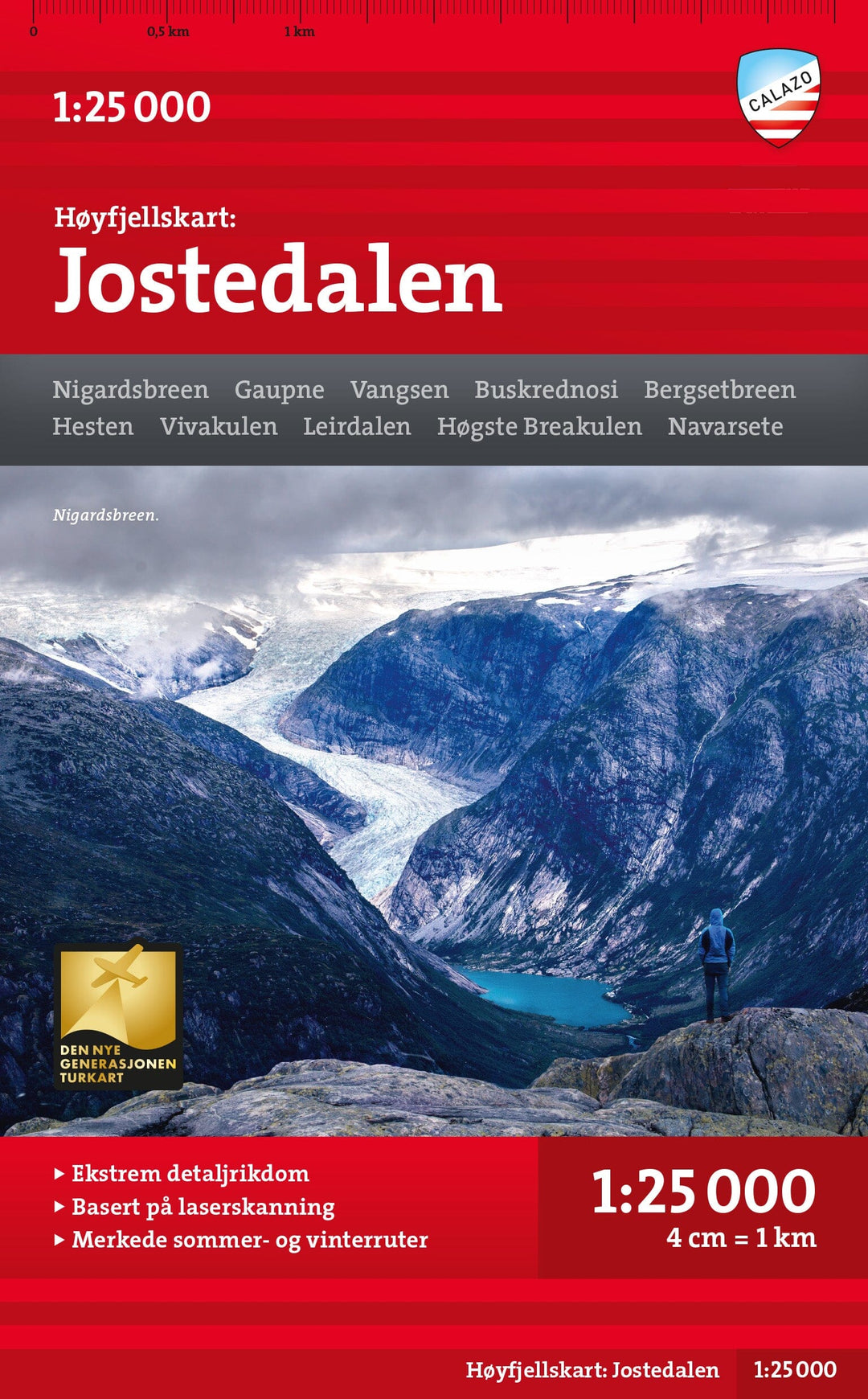 Carte de randonnée en montagne - Jostedalen (Norvège) | Calazo - Høyfjellskart carte pliée Calazo 