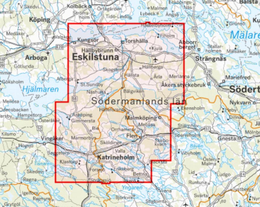 Carte de randonnée - Eskilstuna & Katrineholm (Suède) | Calazo carte pliée Calazo 