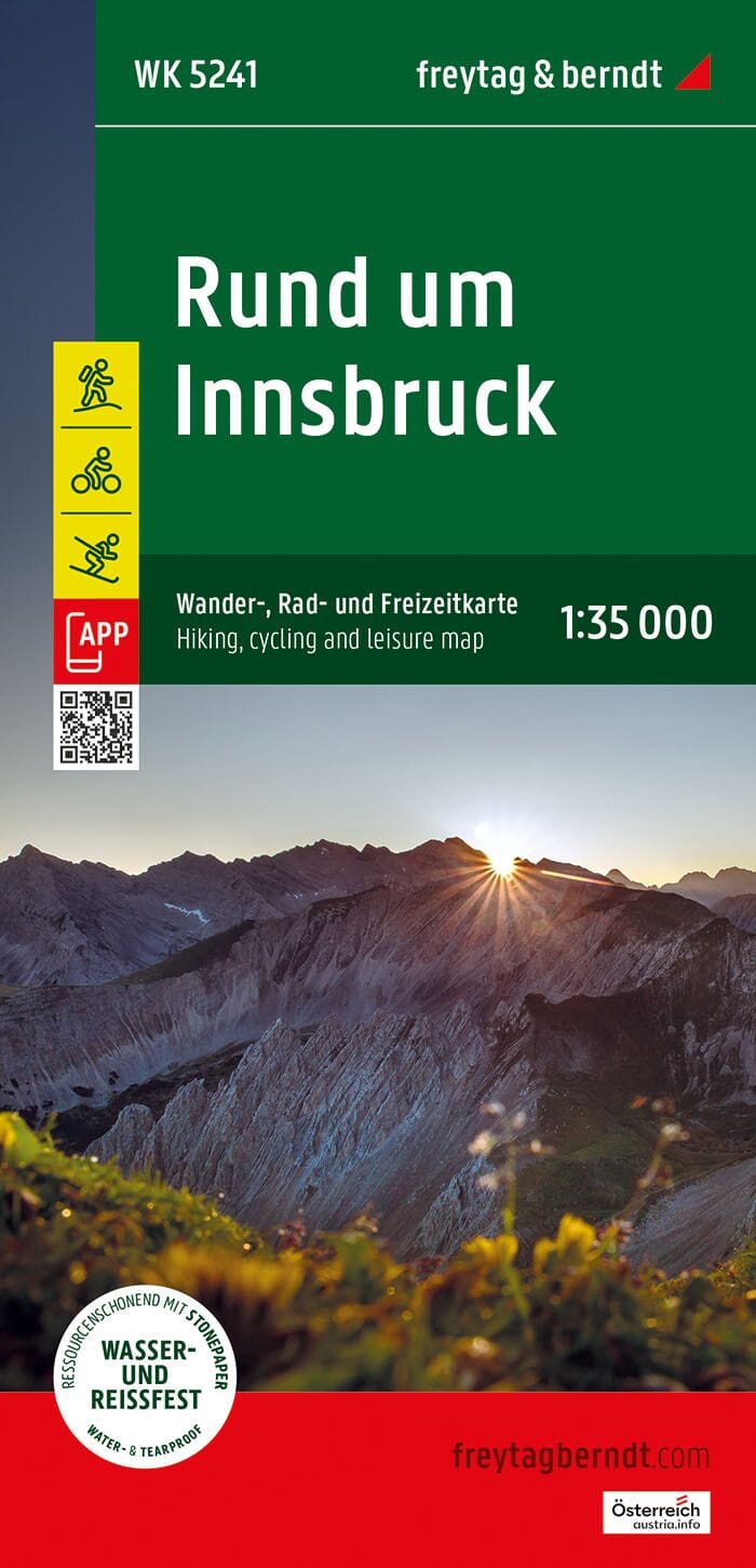 Carte de randonnée et cycliste n° WKD5241 - Innsbruck et environs | Freytag & Berndt carte pliée Freytag & Berndt 