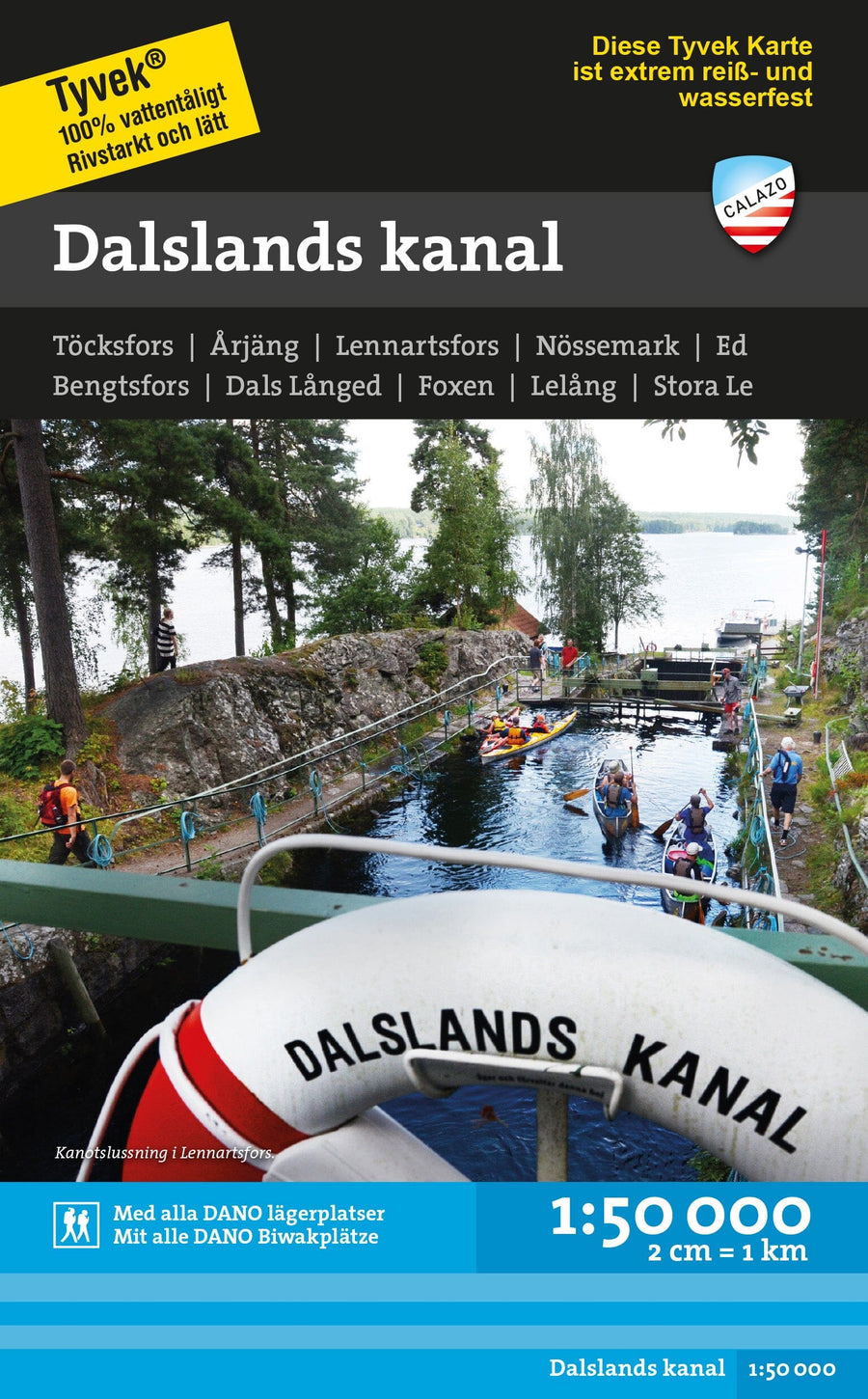 Carte de randonnée et d'activités nautiques - Dalslands kanal (Suède) | Calazo - 1/50 000 carte pliée Calazo 