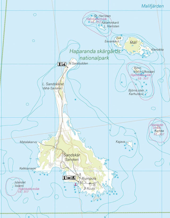 Carte de randonnée et d'activités nautiques - Haparanda skärgård (Suède) | Calazo - 1/50 000 carte pliée Calazo 