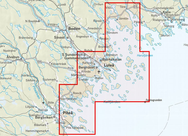 Carte de randonnée et d'activités nautiques - Luleå & Piteå skärgård (Suède) | Calazo - 1/50 000 carte pliée Calazo 