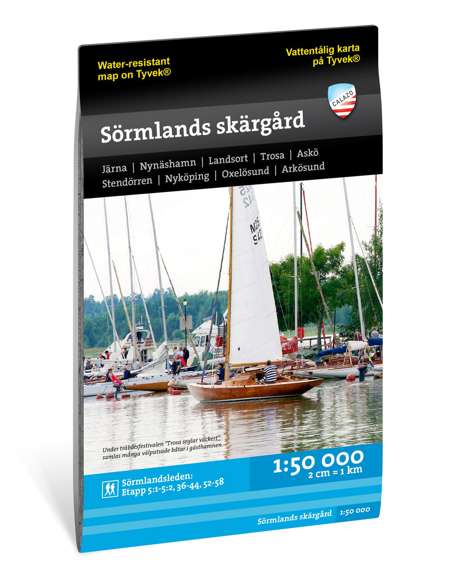 Carte de randonnée et d'activités nautiques - Sörmlands skärgård (Suède) | Calazo - 1/50 000 carte pliée Calazo 