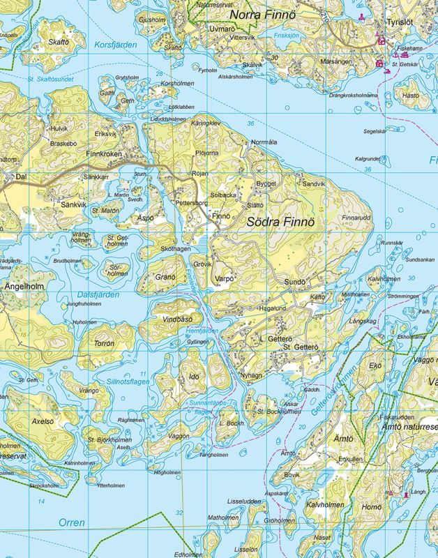 Carte de randonnée et d'activités nautiques - St Anna & Gryts skärgårdar (Suède) | Calazo - 1/50 000 carte pliée Calazo 