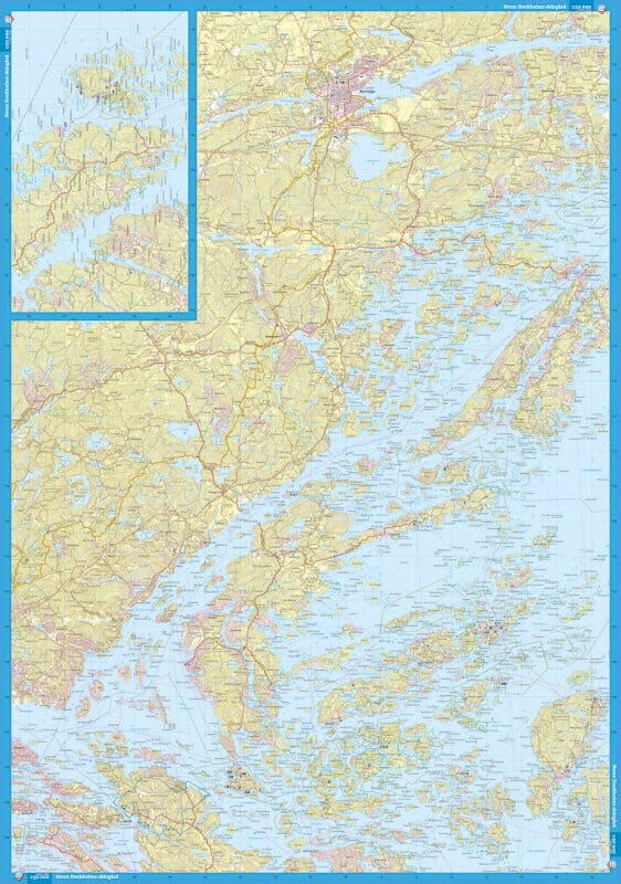 Carte de randonnée et d'activités nautiques - Stockholms skärgård - Norra (Suède) | Calazo - 1/50 000 carte pliée Calazo 
