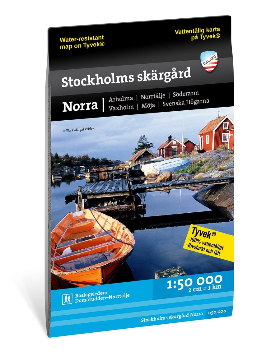Carte de randonnée et d'activités nautiques - Stockholms skärgård - Norra (Suède) | Calazo - 1/50 000 carte pliée Calazo 
