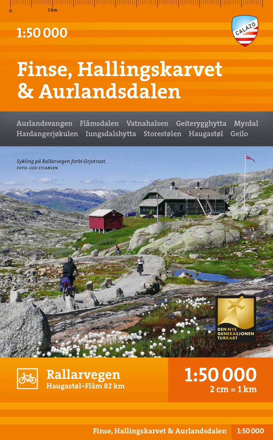 Carte de randonnée - Finse, Hallingskarvet & Aurlandsdalen (Norvège) | Calazo - 1/50 000 carte pliée Calazo 