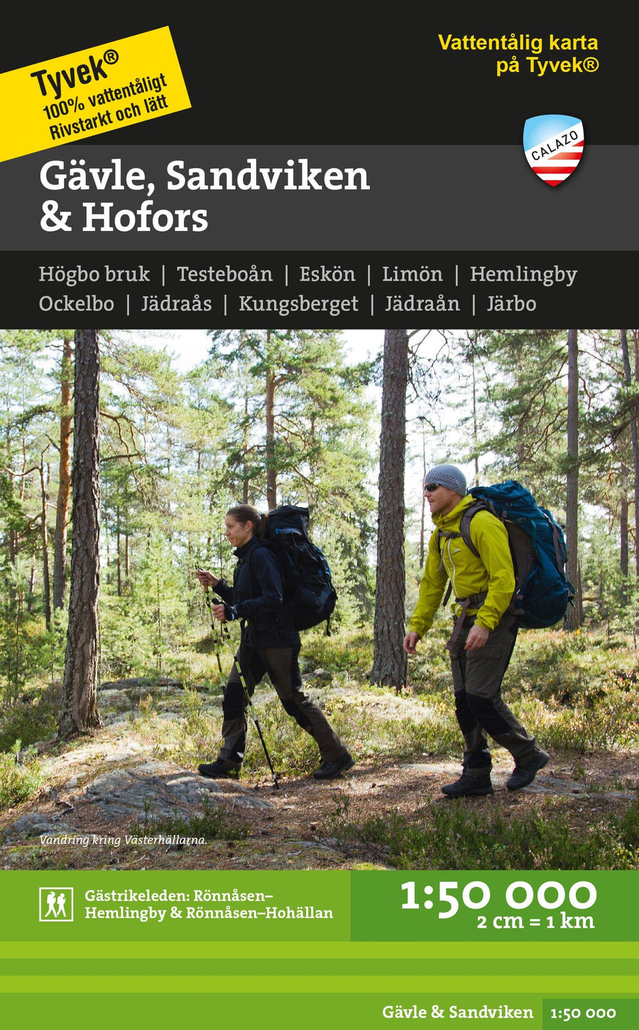 Carte de randonnée - Gävle, Sandviken & Hofors (Suède) | Calazo carte pliée Calazo 