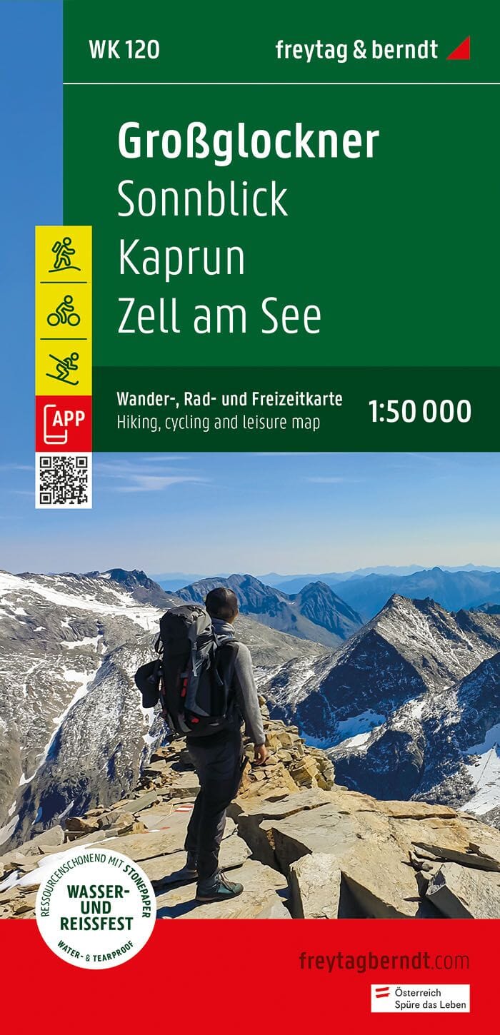 Carte de randonnée - Grossglockner - Sonnblick - Kaprun - Zell am See (Alpes autrichiennes), n° WK120 | Freytag & Berndt carte pliée Freytag & Berndt 