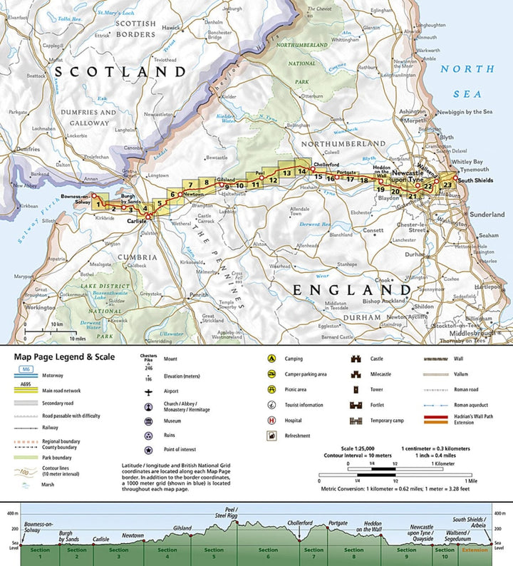 Carte de randonnée - Hadrian's Wall Path | National Geographic - Great Treks carte pliée National Geographic 