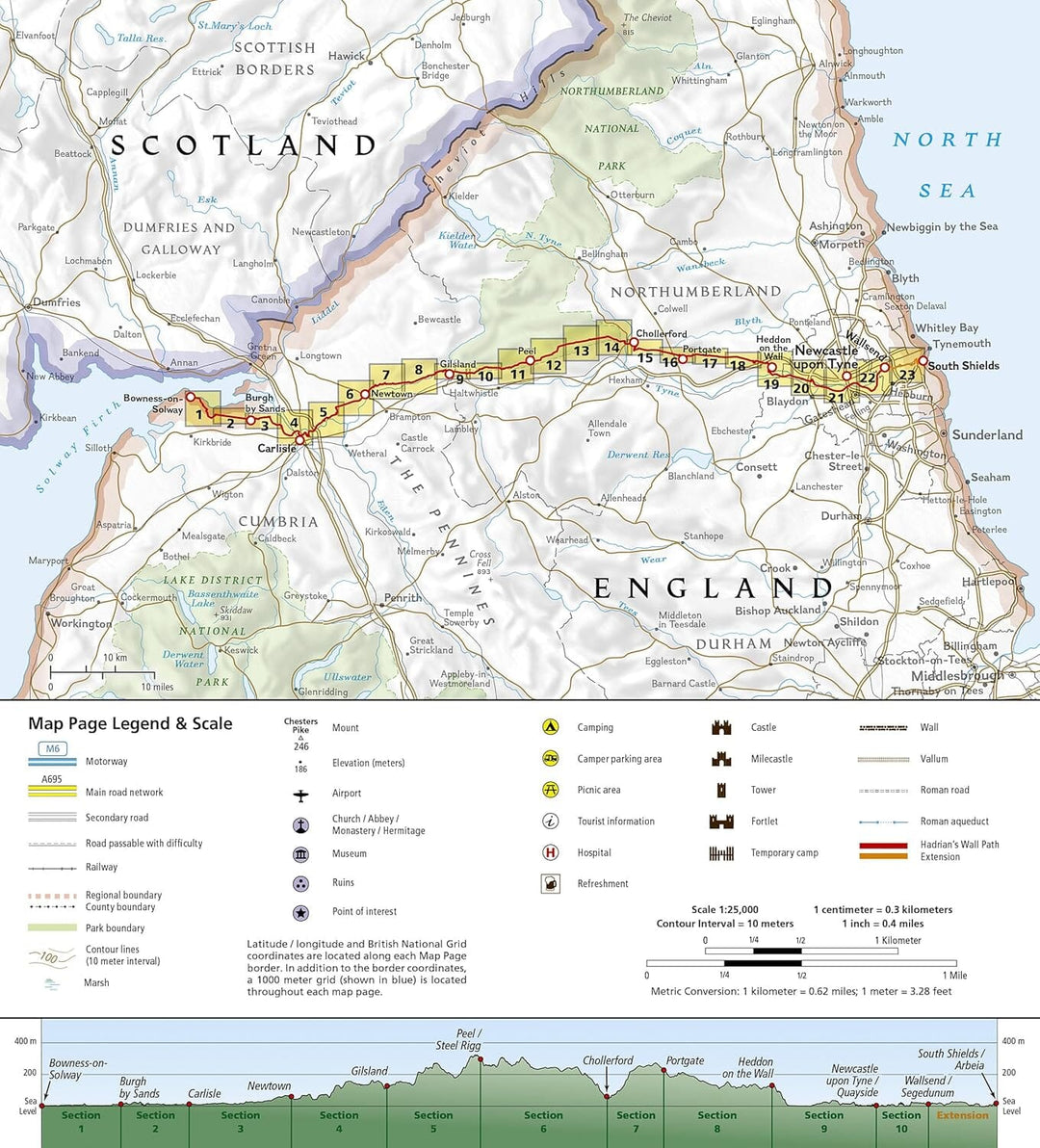 Carte de randonnée - Hadrian's Wall Path | National Geographic - Great Treks carte pliée National Geographic 