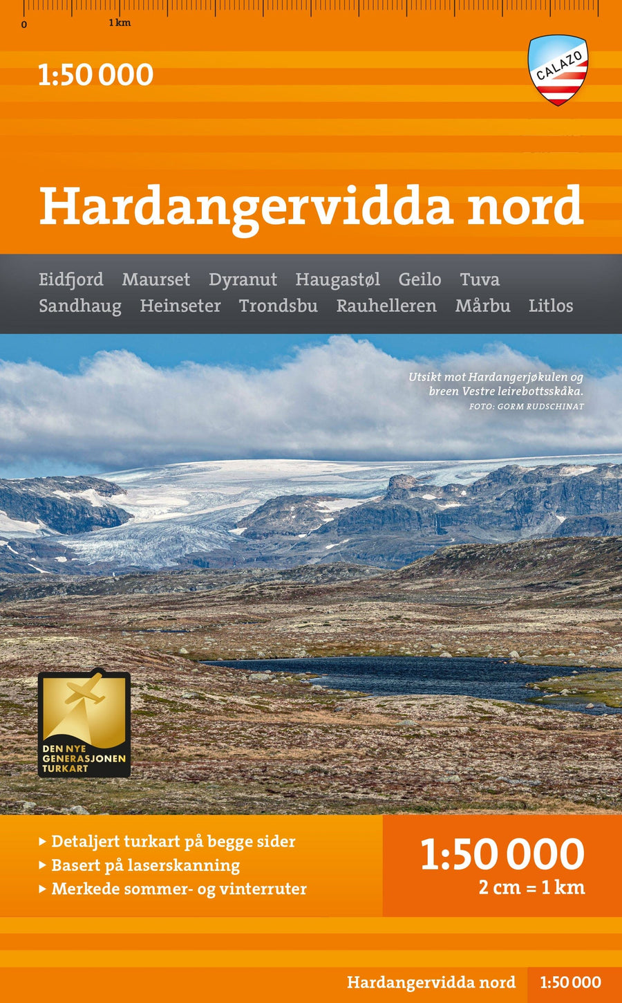 Carte de randonnée - Hardangervidda nord (Norvège) | Calazo - 1/50 000 carte pliée Calazo 