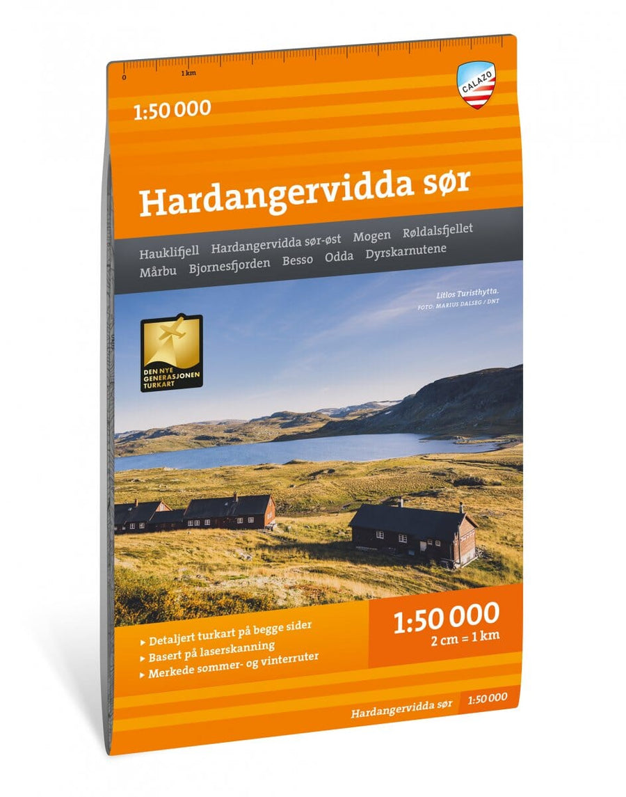 Carte de randonnée - Hardangervidda sør (Norvège) | Calazo - 1/50 000 carte pliée Calazo 