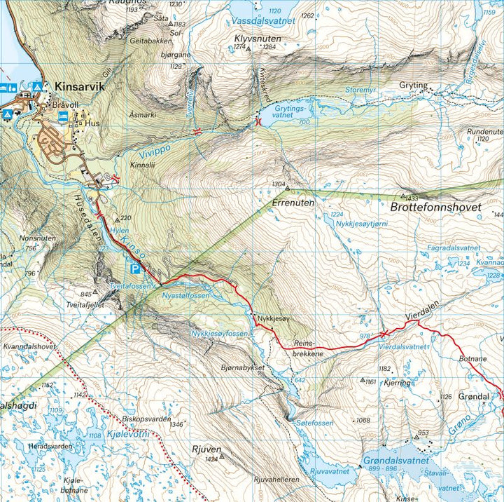 Carte de randonnée - Hardangervidda vest, Trolltunga & Folgefonna (Norvège) | Calazo - 1/50 000 carte pliée Calazo 