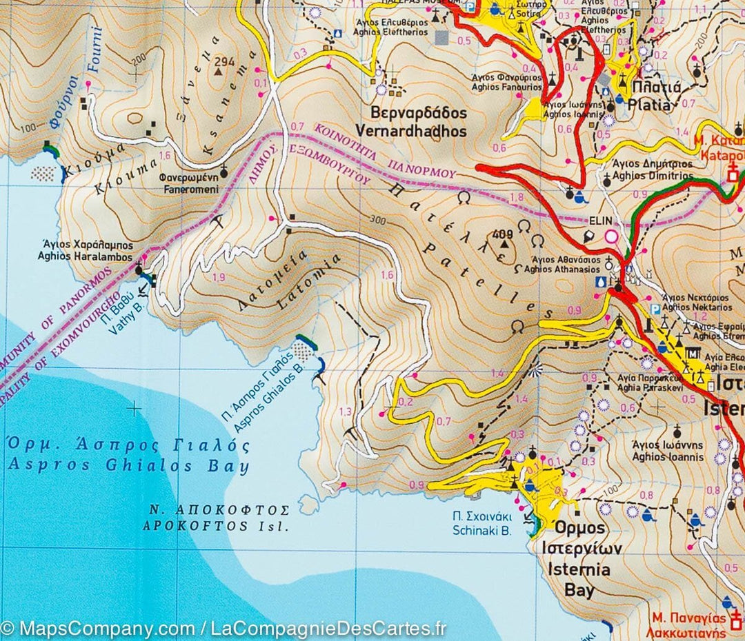 Carte de randonnée - Ile de Tinos (Grèce) | Terrain Cartography carte pliée Terrain Cartography 