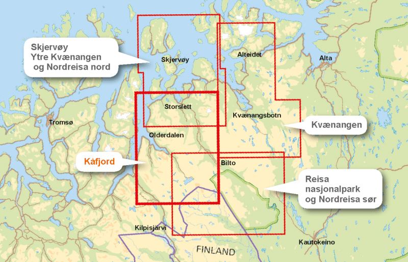 Carte de randonnée - Kåfjord (Norvège) | Calazo - 1/50 000 carte pliée Calazo 