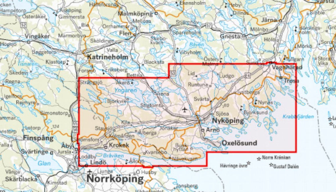 Carte de randonnée - Kolmården Nyköping & Trosa (Suède) | Calazo carte pliée Calazo 