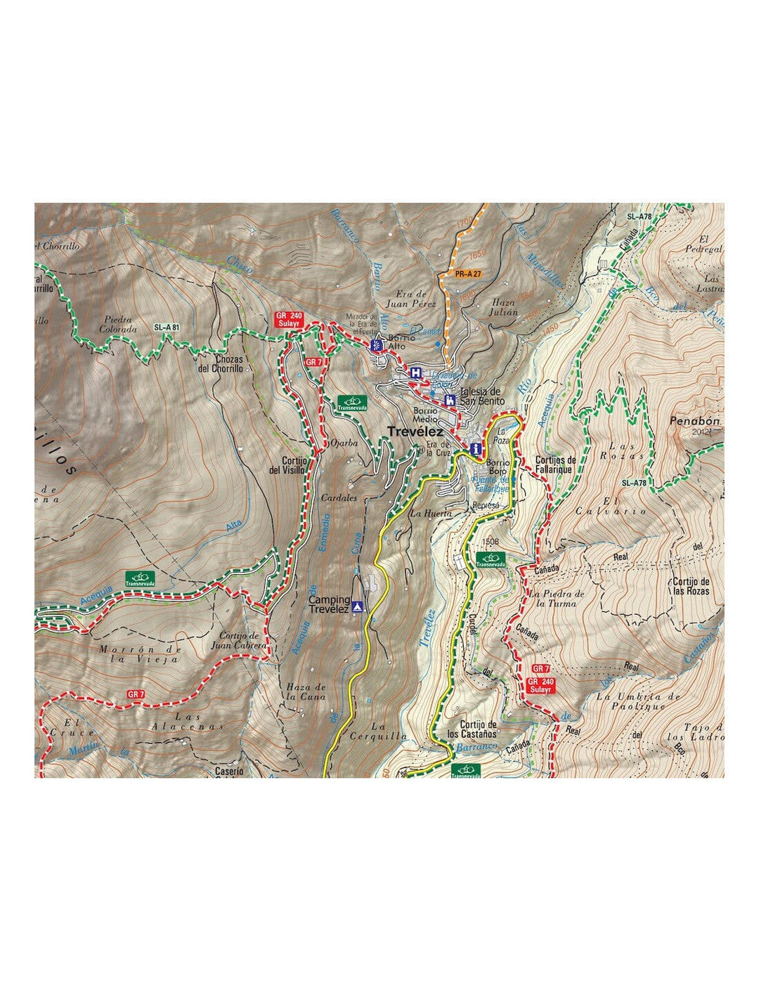 Carte de randonnée - La Alpujarra. Valles de Lanjarón, Poqueira, Taha de Pitres y Treveléz | Piolet carte pliée Editorial Piolet 