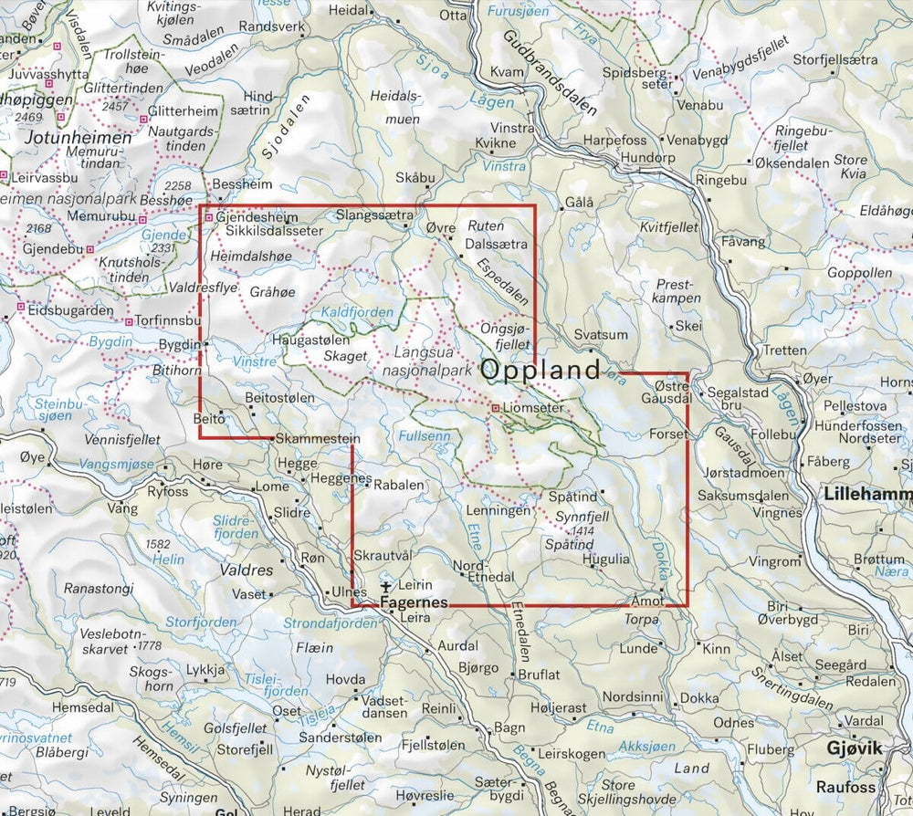 Carte de randonnée - Langsua Nasjonalpark och Spåtind (Norvège) | Calazo - 1/50 000 carte pliée Calazo 